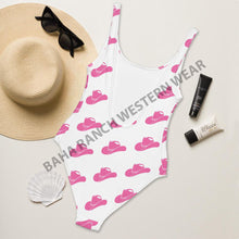 Load image into Gallery viewer, Yeehaw Pink Hat Yeehaw Swim Suit
