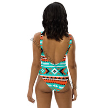Load image into Gallery viewer, Yeehaw Turquoise Orange Aztec One-Piece Swimsuit
