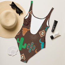 Load image into Gallery viewer, Yeehaw Bullhead Cactus One-Piece Swimsuit
