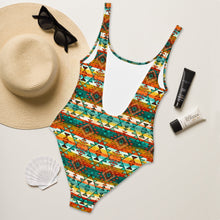 Load image into Gallery viewer, Yeehaw Mustard Aztec One-Piece Swimsuit
