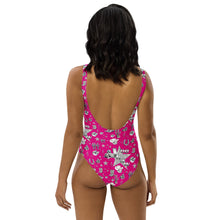 Load image into Gallery viewer, Baha Ranch Yeehaw Rhinestone Cowgirl Magenta One-Piece Swimsuit
