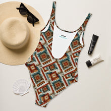 Load image into Gallery viewer, Baha Ranch Yeehaw Southwest Diamond One-Piece Swimsuit

