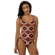 Load image into Gallery viewer, Yeehaw Rust Aztec One-Piece Swimsuit
