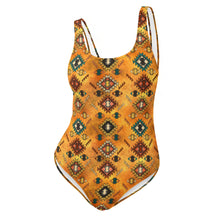 Load image into Gallery viewer, Yeehaw Golden Aztec One-Piece Swimsuit
