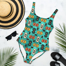 Load image into Gallery viewer, Yeehaw Turquoise Aztec One-Piece Swimsuit
