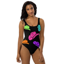 Load image into Gallery viewer, Yeehaw All Neon Hat One-Piece Swimsuit
