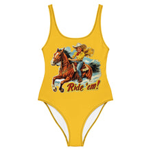 Load image into Gallery viewer, Yeehaw Ride 'Em Cowgirl One-Piece Swimsuit
