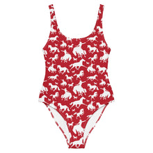 Load image into Gallery viewer, Yeehaw Red Rodeo Cowboy One-Piece Swimsuit
