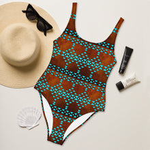 Load image into Gallery viewer, Baha Ranch Yeehaw Turquoise Aztec One-Piece Swimsuit
