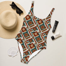 Load image into Gallery viewer, Baha Ranch Yeehaw Southwest Diamond One-Piece Swimsuit
