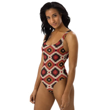 Load image into Gallery viewer, Yeehaw Rust Aztec One-Piece Swimsuit
