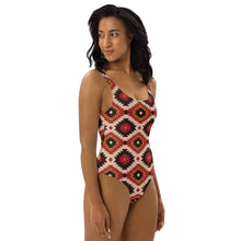 Load image into Gallery viewer, Yeehaw Rust Aztec One-Piece Swimsuit
