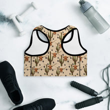 Load image into Gallery viewer, Longhorn Ranch Cactus Padded Sports Bra
