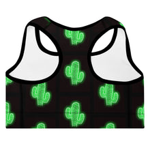 Load image into Gallery viewer, Neon Cactus Padded Sports Bra
