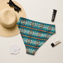 Load image into Gallery viewer, Yeehaw Teal Aztec Blanket Print Bikini Bottom

