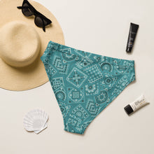 Load image into Gallery viewer, Turquoise Bandana Print Bikini Bottom
