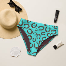 Load image into Gallery viewer, Yeehaw Turquoise Horseshoe Bikini Bottom

