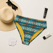 Load image into Gallery viewer, Yeehaw Teal Aztec Blanket Print Bikini Bottom
