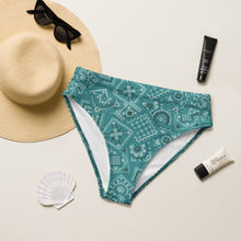 Load image into Gallery viewer, Turquoise Bandana Print Bikini Bottom

