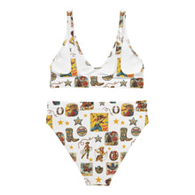 Load image into Gallery viewer, Yeehaw Vintage Cowgirl Collage White Bikini
