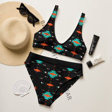 Load image into Gallery viewer, Yeehaw Turquoise &amp; Orange Aztec Bikini
