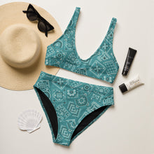 Load image into Gallery viewer, Yeehaw Turquoise Bandana Bikini
