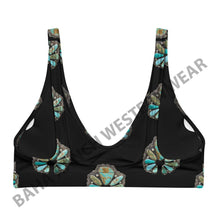 Load image into Gallery viewer, Yeehaw Black Turquoise Naja Bikini Top
