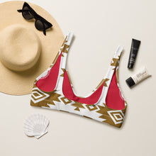 Load image into Gallery viewer, Yeehaw Bold Brown Aztec Bikini Top
