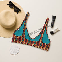 Load image into Gallery viewer, Yeehaw Rust Aztec Bikini Top
