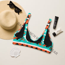 Load image into Gallery viewer, Yeehaw Turquoise Orange Aztec Bikini Top
