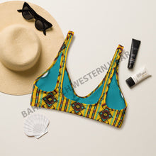 Load image into Gallery viewer, Yeehaw Mustard Aztec Bikini Top
