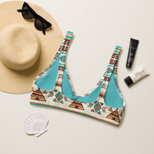 Load image into Gallery viewer, Yeehaw Turquoise Teepee Bikini Top
