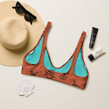 Load image into Gallery viewer, Yeehaw Brown Cattle Brands Bikini Top
