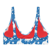 Load image into Gallery viewer, Yeehaw Blue Rodeo Cowboy Bikini Top
