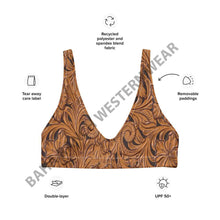 Load image into Gallery viewer, Yeehaw Tooled Leather Bikini Top
