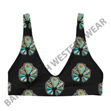 Load image into Gallery viewer, Yeehaw Black Turquoise Naja Bikini Top
