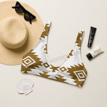Load image into Gallery viewer, Yeehaw Bold Brown Aztec Bikini Top
