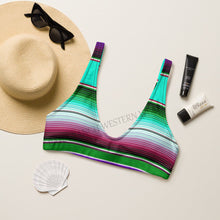 Load image into Gallery viewer, Yeehaw Aqua Serape Bikini Top
