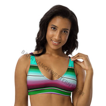 Load image into Gallery viewer, Yeehaw Aqua Serape Bikini Top
