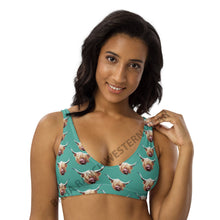 Load image into Gallery viewer, Yeehaw Highland Cow Bikini Top
