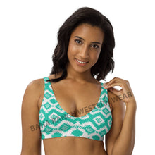 Load image into Gallery viewer, Ready to Ship Yeehaw Turquoise Aztec Bikini Top Size Medium
