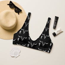 Load image into Gallery viewer, Yeehaw White Bullhead Cactus Bikini Top
