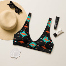 Load image into Gallery viewer, Yeehaw Turquoise &amp; Orange Aztec Bikini Top
