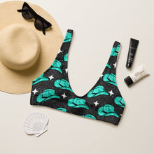 Load image into Gallery viewer, Yeehaw Turquoise Hat Bikini Top
