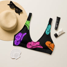 Load image into Gallery viewer, Yeehaw All Neon Hat Bikini Top

