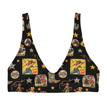 Load image into Gallery viewer, Yeehaw Vintage Cowgirl Collage Bikini Top
