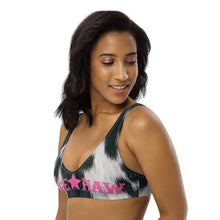 Load image into Gallery viewer, Yeehaw Cow Print Bikini Top
