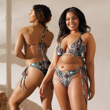 Load image into Gallery viewer, Yeehaw Gray Aztec String Bikini
