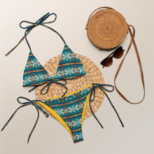 Load image into Gallery viewer, Yeehaw Teal Aztec String Bikini
