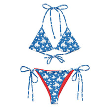 Load image into Gallery viewer, Yeehaw Blue Rodeo Cowboy String Bikini
